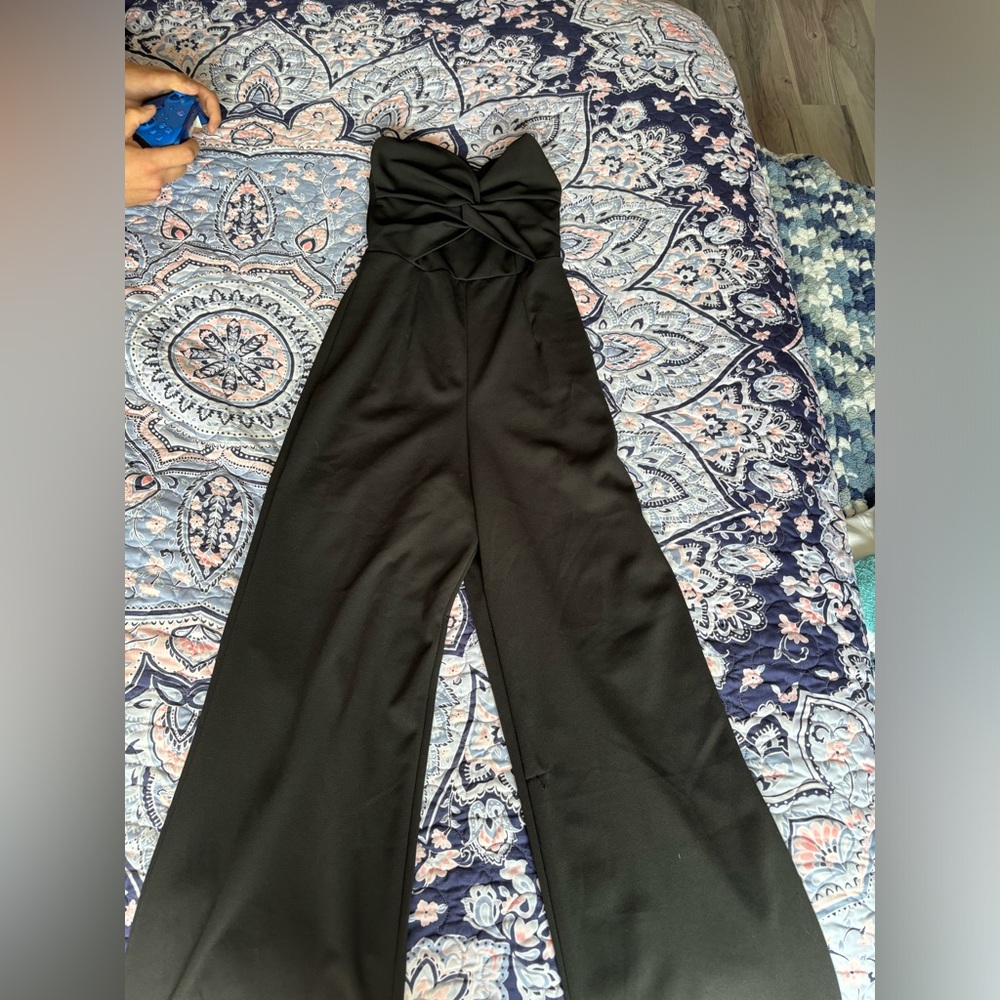 Black Sweetheart Neck Jumpsuit